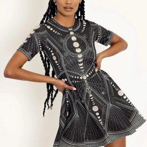 Blackmilk moon phase evil tee mini dress - size M